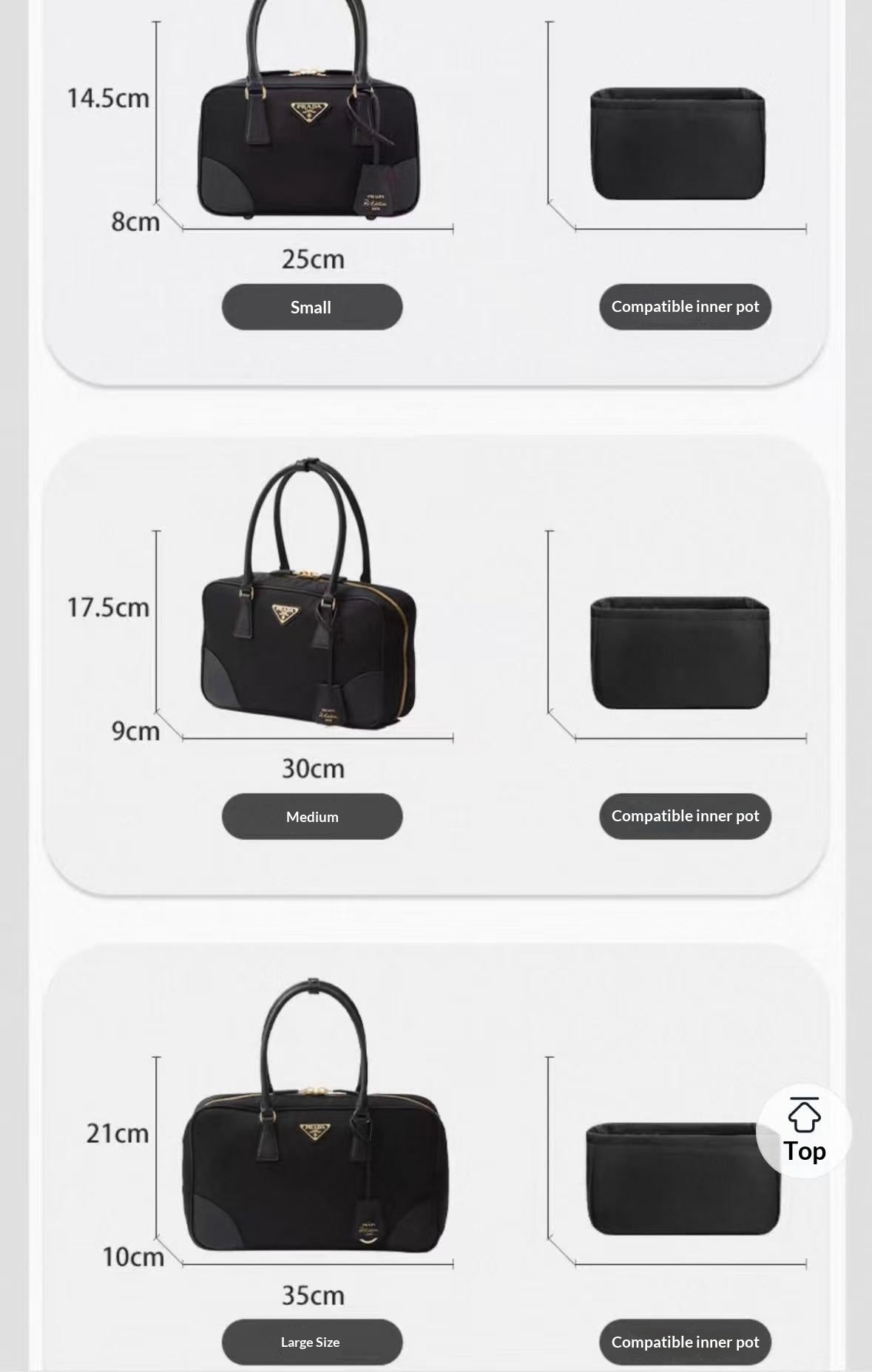 1978 Saffiano handbag liner